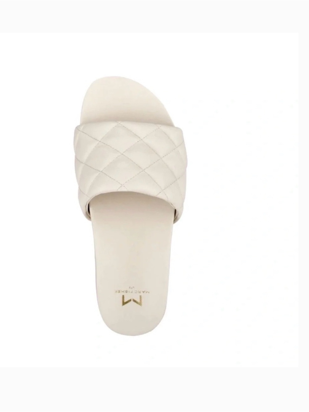 Marc Fisher Ivory Leather Imenal Slides